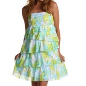 Lilly Pulitzer the Hook Arden Dress size 8 blue and green